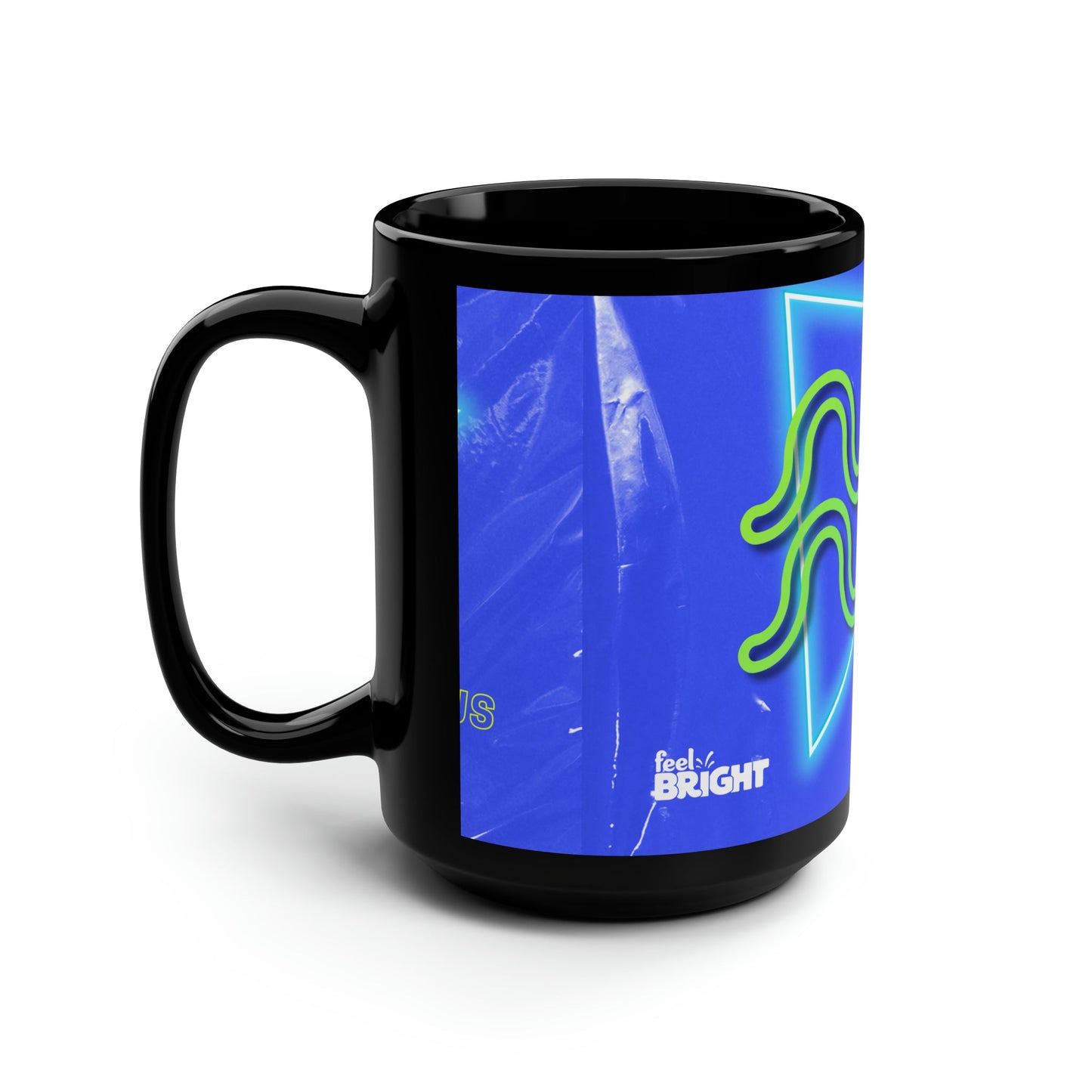 Aquarius Feel Bright Black Mug, 15oz