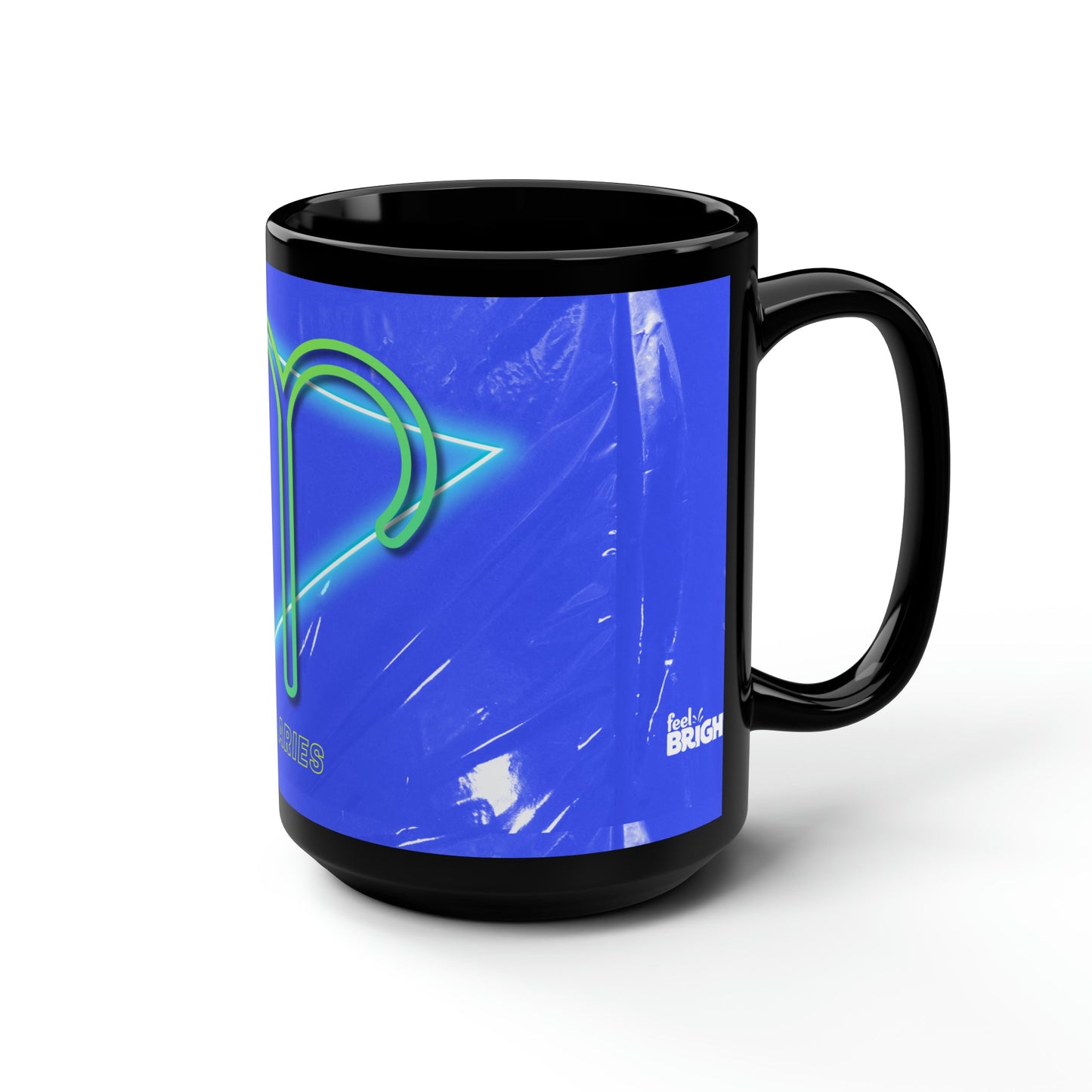 Aries Feel Bright Black Mug, 15oz