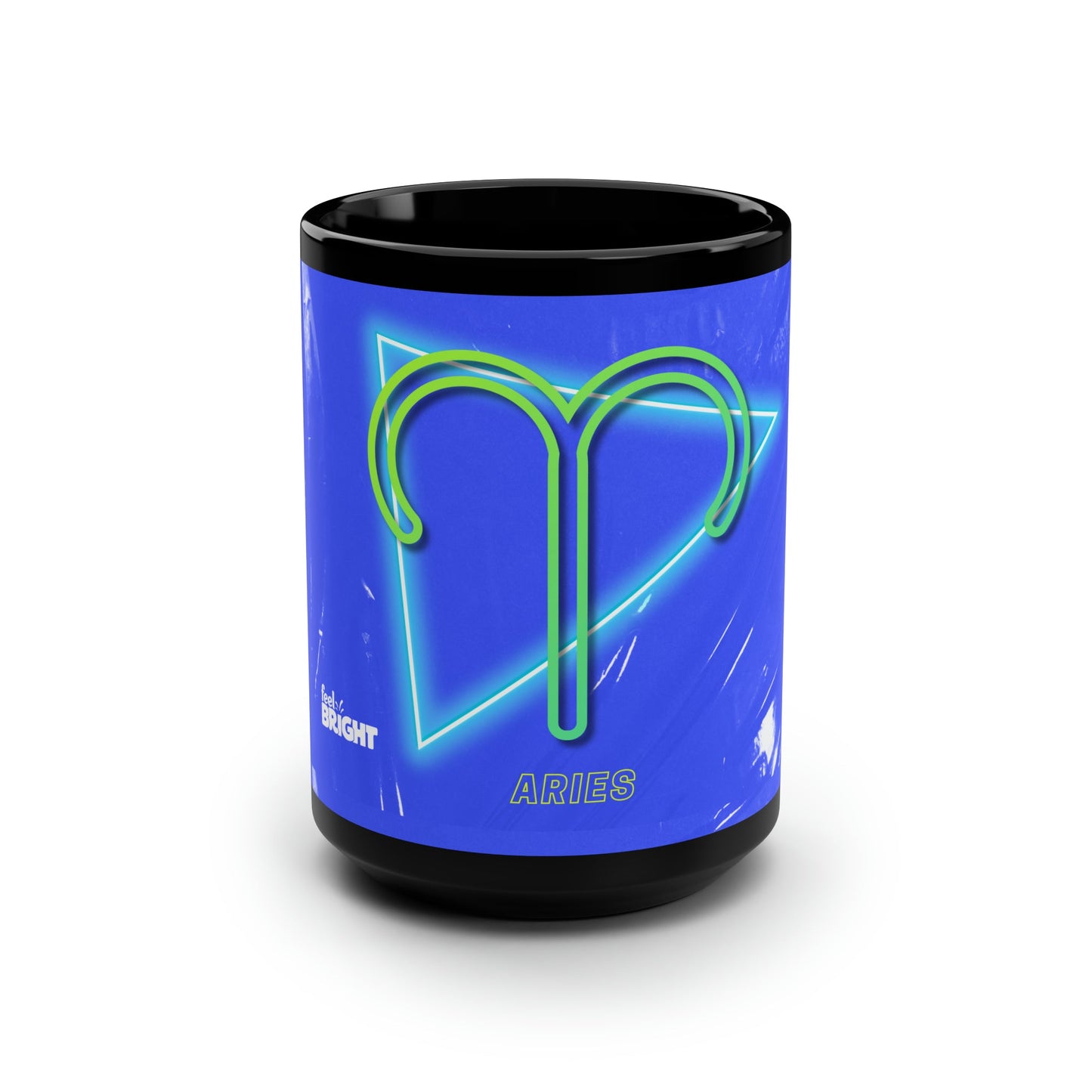 Aries Feel Bright Black Mug, 15oz