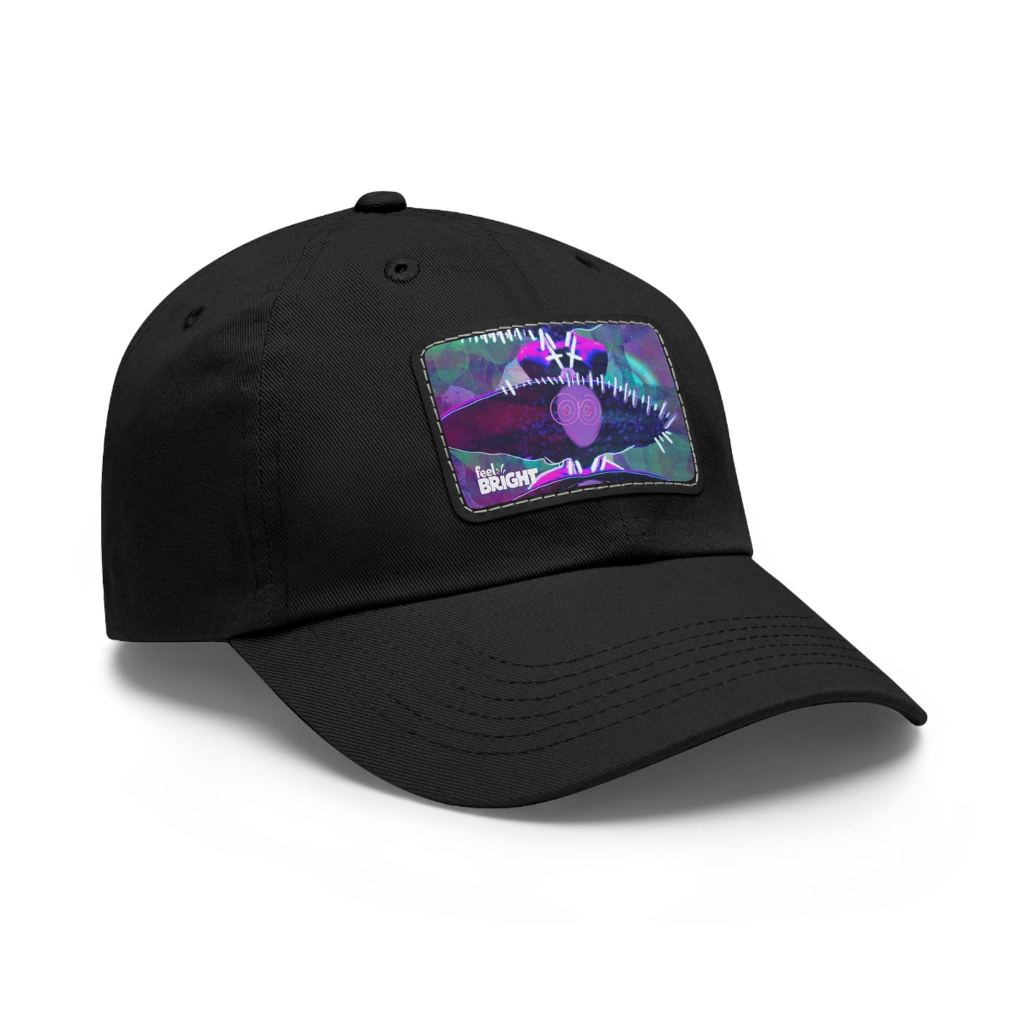 Higher Self Dad Hat with Leather Patch (Rectangle) - Feel Bright