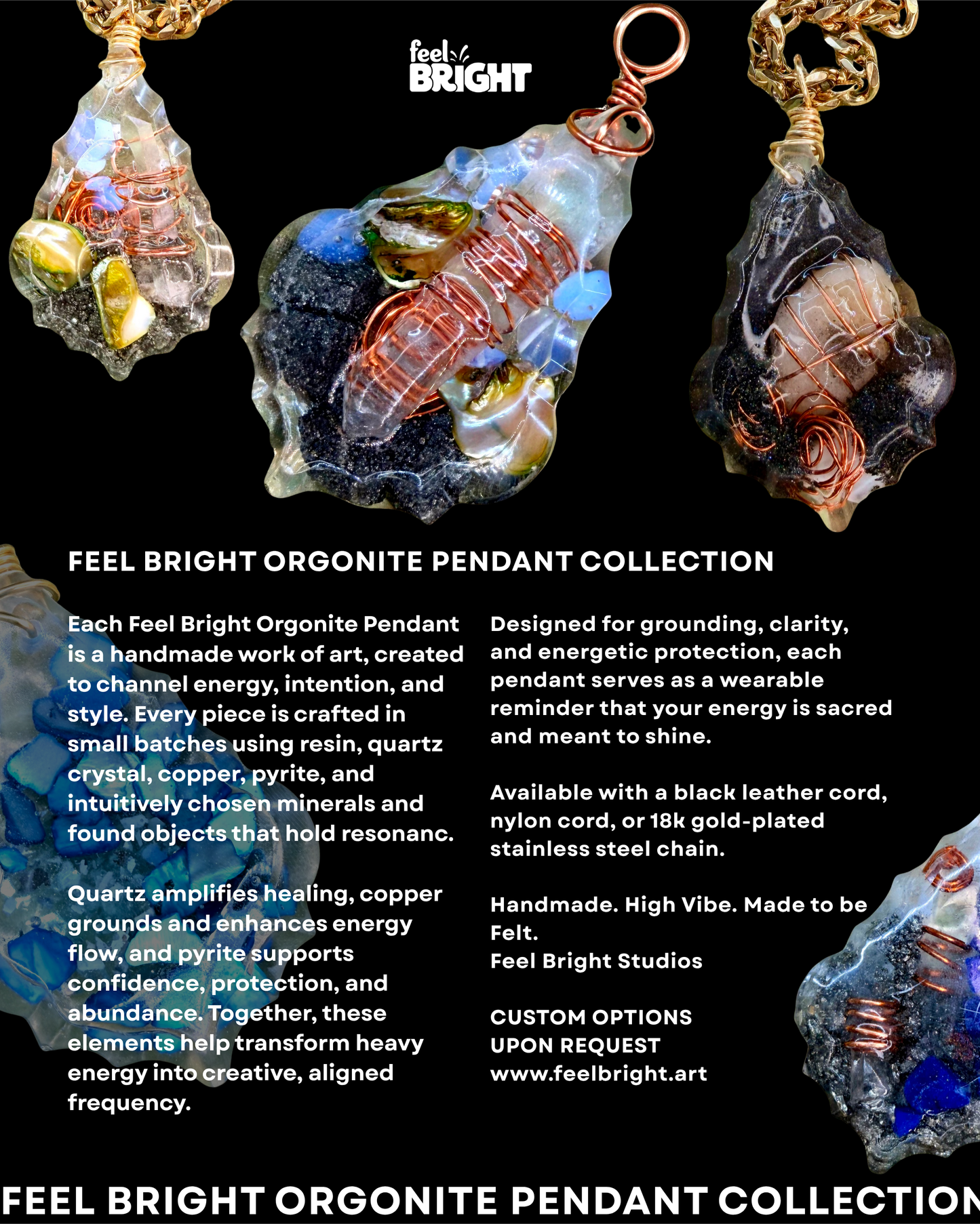 Feel Bright Orgonite Pendant – Custom Order