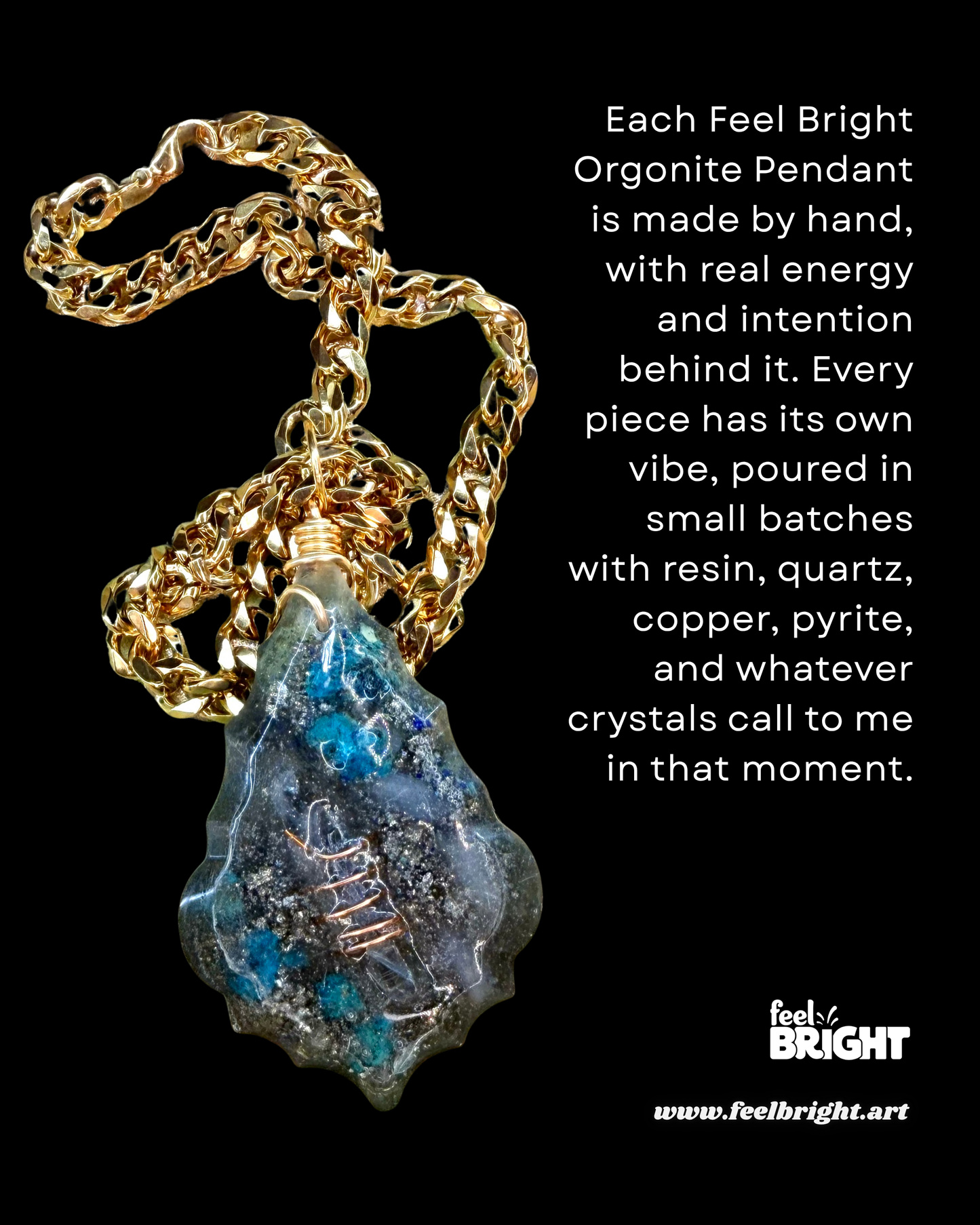 Feel Bright Orgonite Pendant – Custom Order