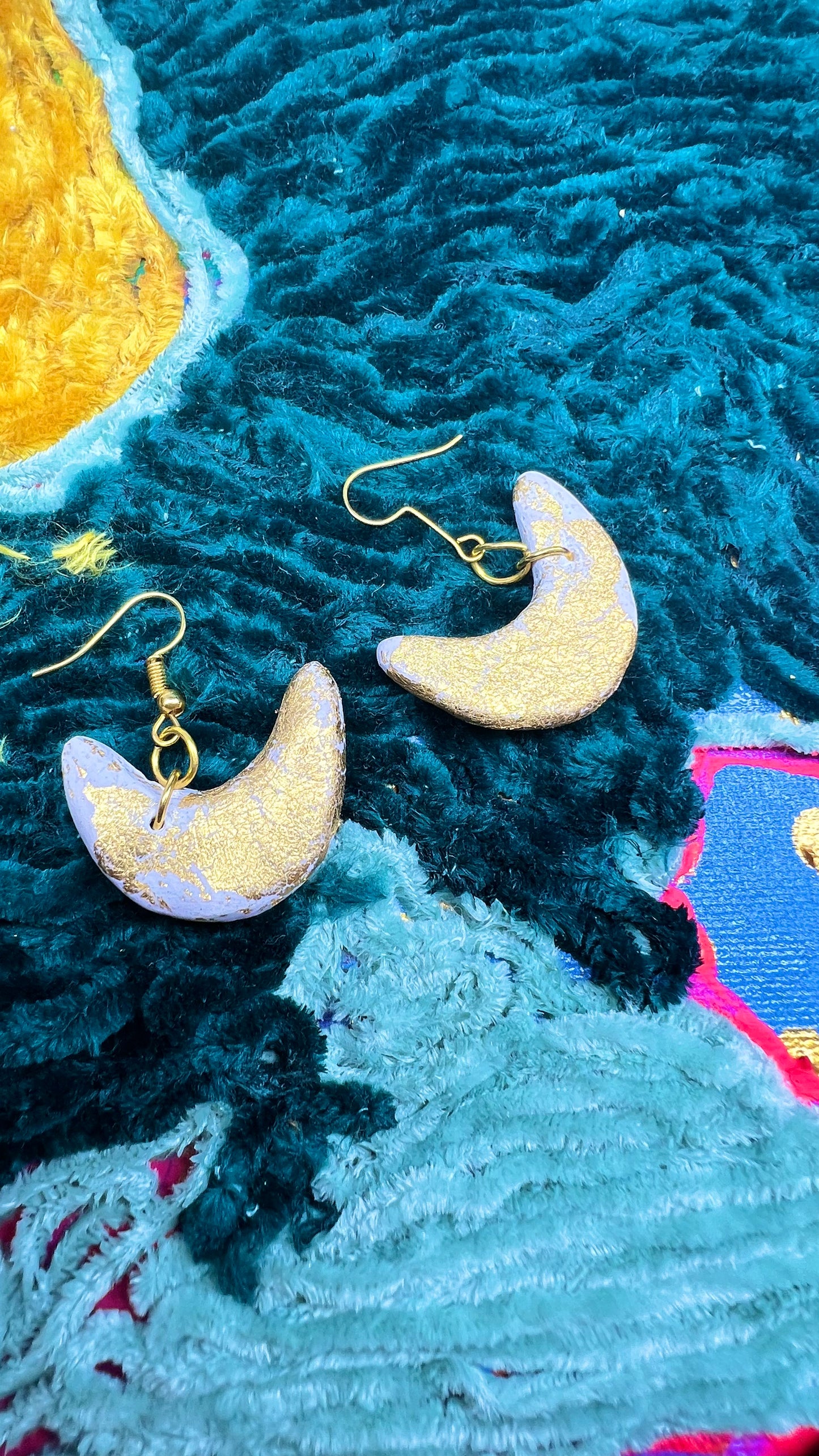 Mini Moons Clay Earrings