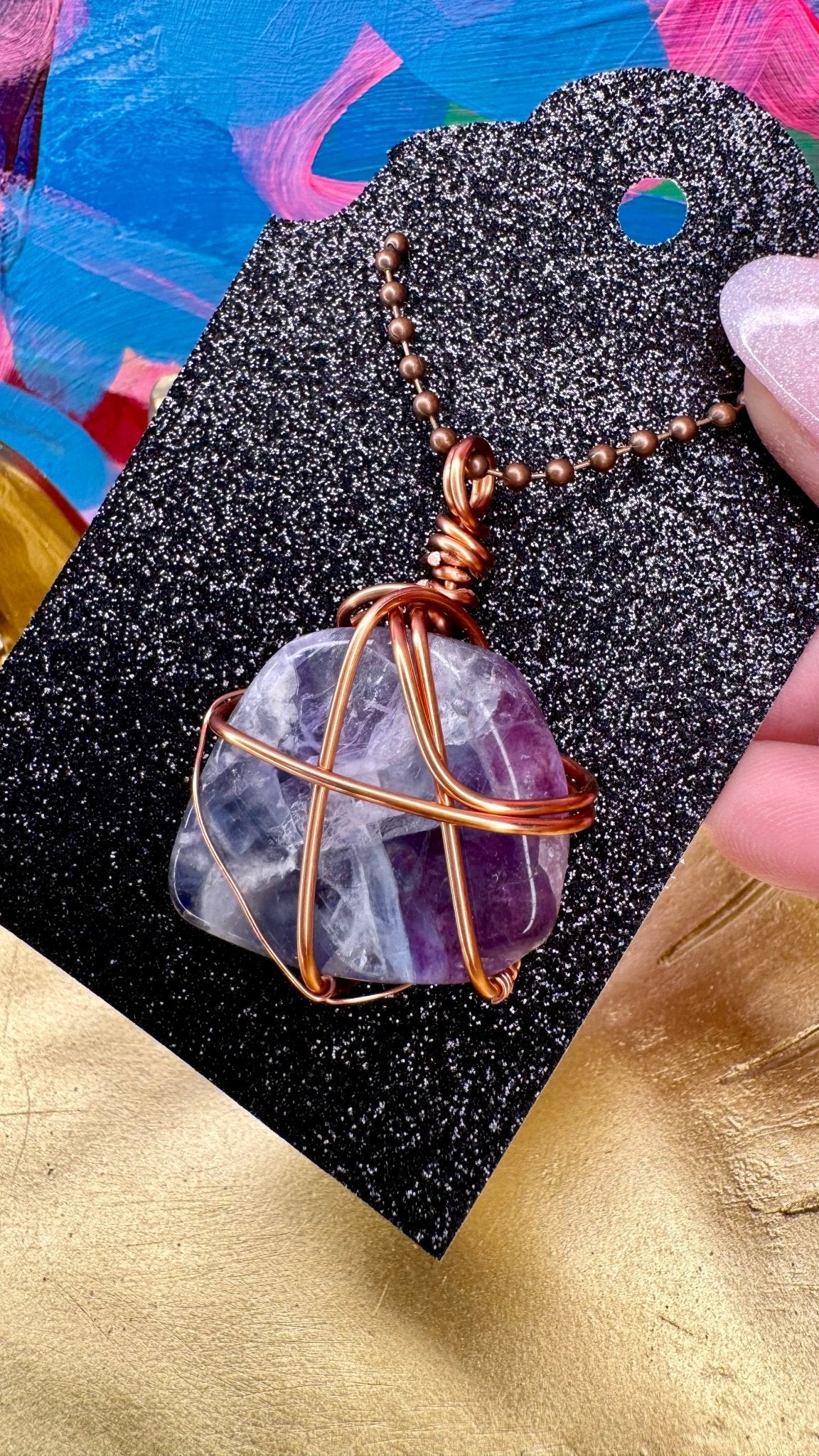 Rainbow Fluorite Pendant - Feel BrightRainbow Fluorite Pendant