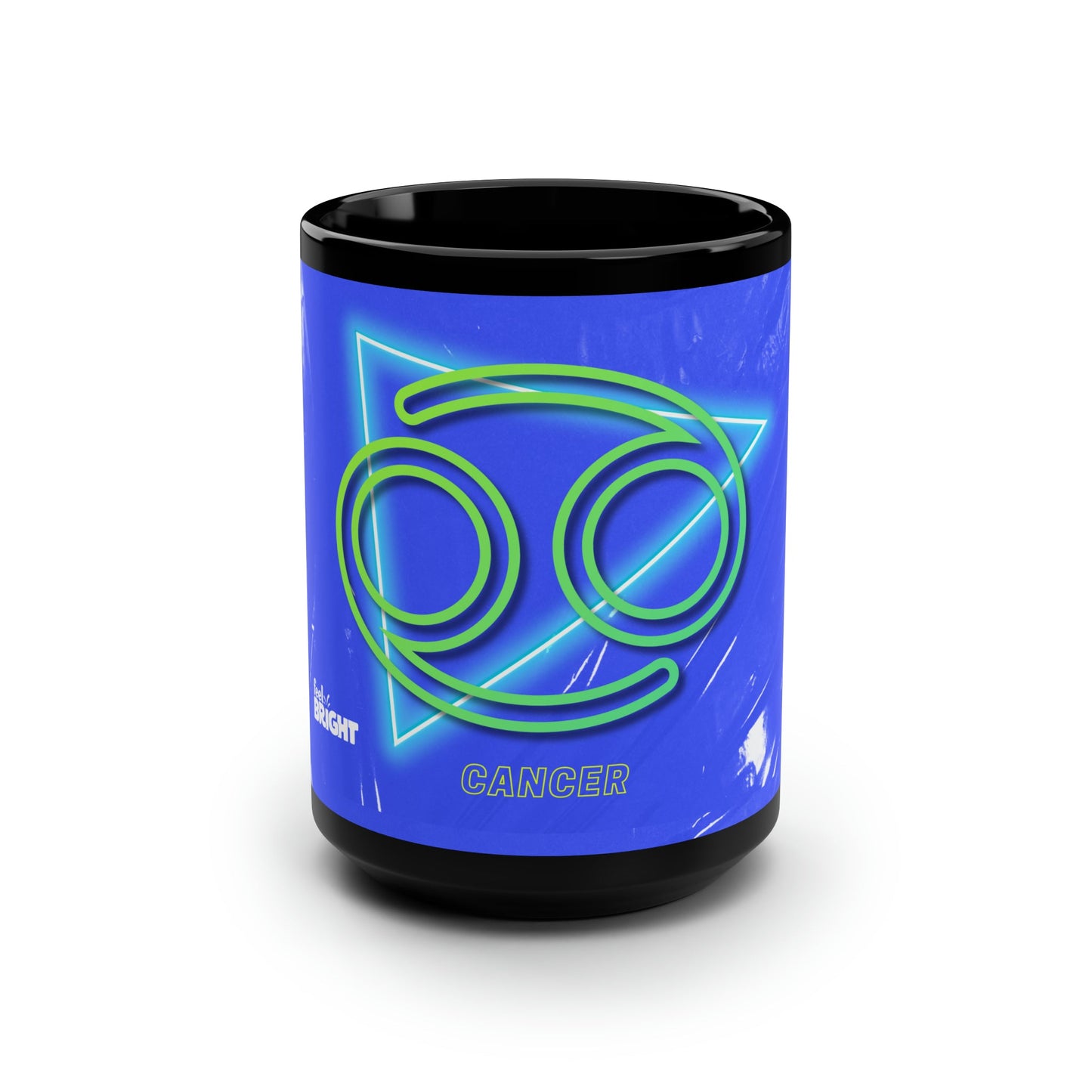 Cancer  Feel Bright Black Mug, 15oz