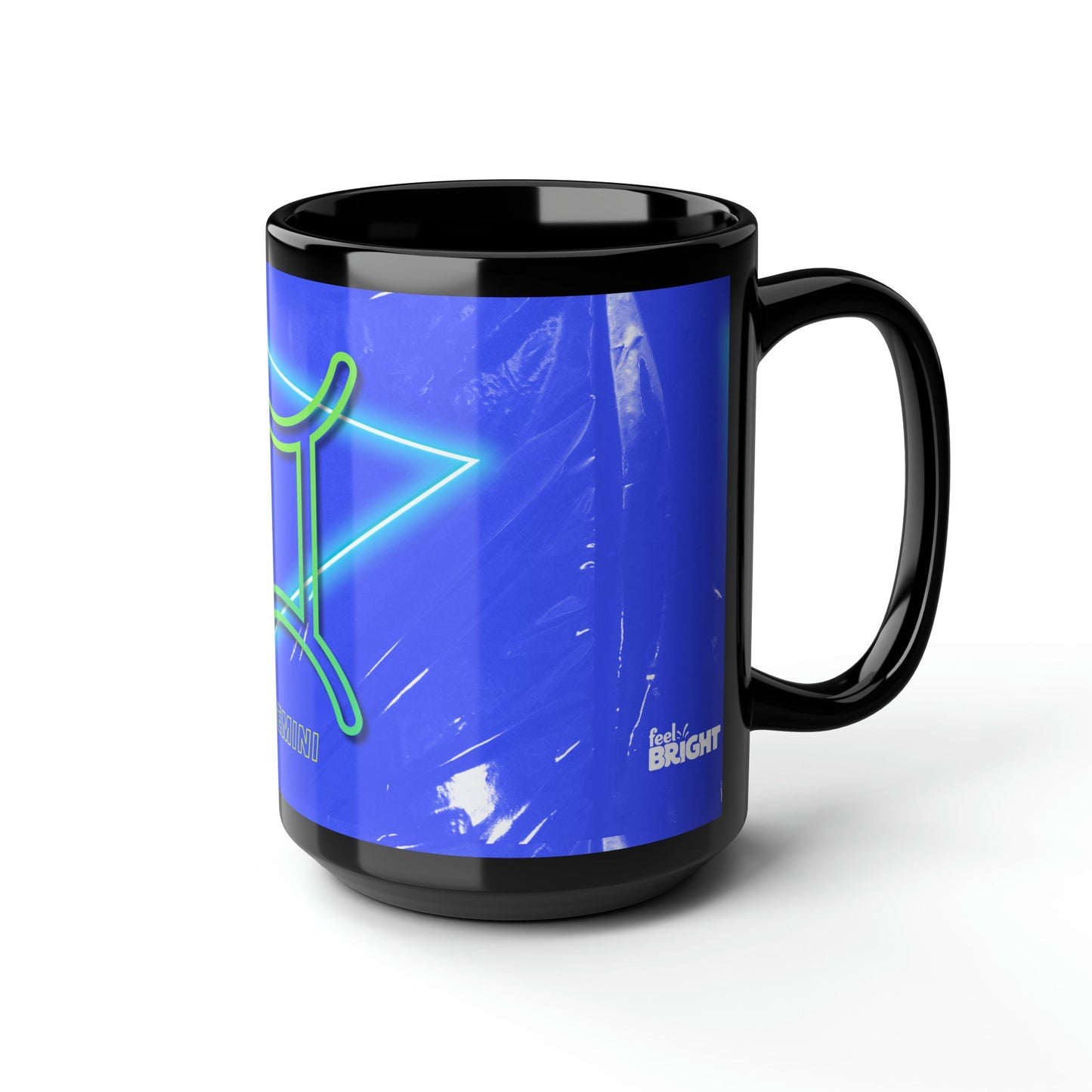 Gemini Feel Bright Black Mug, 15oz