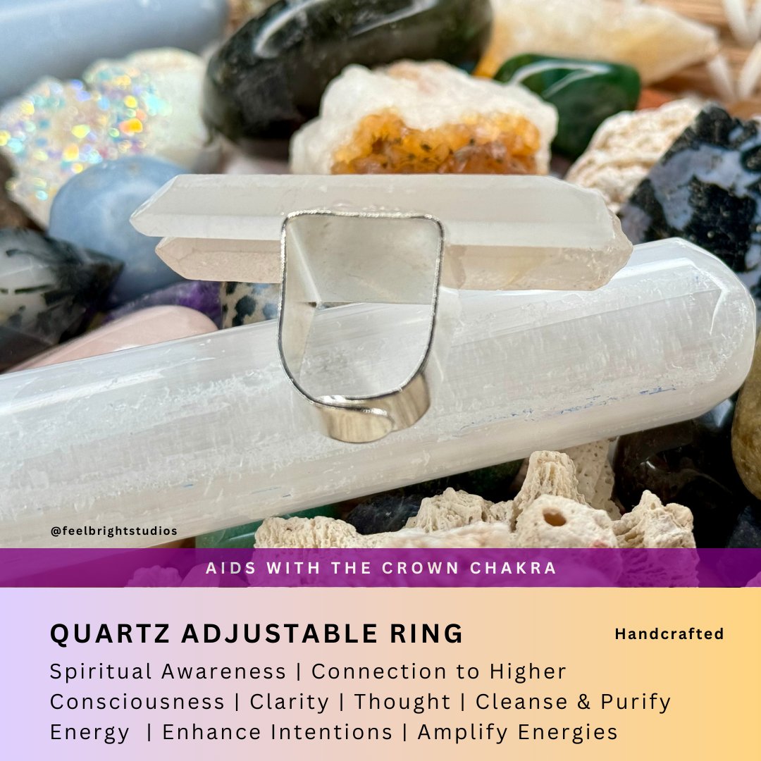 Quartz + Copper Adjustable Ring - Feel BrightQuartz + Copper Adjustable Ring
