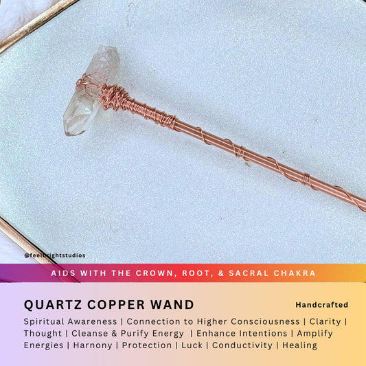 Quartz Copper Wand - Feel BrightQuartz Copper Wand