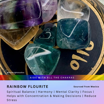 Rainbow Flourite Tumbled Stones - Feel BrightRainbow Flourite Tumbled Stones